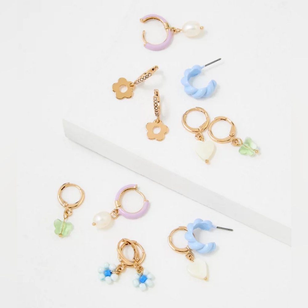 American Eagle Outfitters Daisy Hoop Earrings 6-Pack